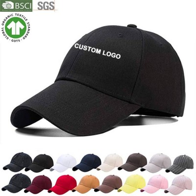 Hengxing Bsci Wholesale Mens Blank Plain Black Custom Logo Baseball Cap