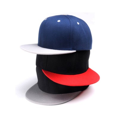 Brand New Design Wholesale Cheap Cool Flat Brim Plain Black Blank Snapback Cap