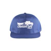 Wholesale Custom Fashion Printed 5 Panel Blue Plastic Snap Trucker Mesh Hats