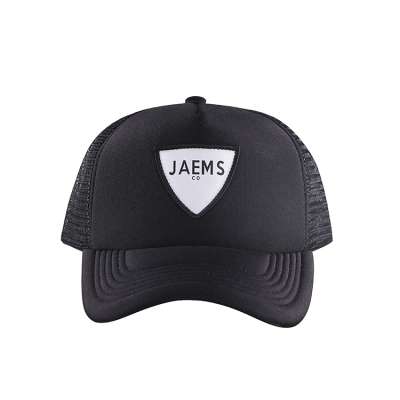 Custom High Quality  Black Cotton Plastic Snap Baseball Foam Mesh Trucker Caps