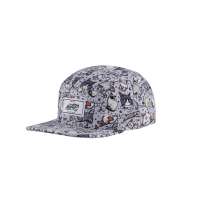 Custom Style Animal Printed Flat Brim 5 Panel Gray Metal Buckle Camper Caps