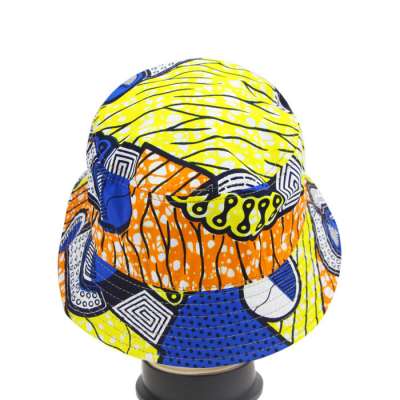 Custom Printed Polyester Designer Tie Dye Yellow Camo Children'S Bucket Hat