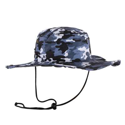 Cool Colorful With Rope Simple Fashion Cotton Camo Bucket Hats