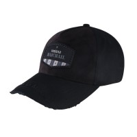 Wholesale New Design Common Fashion 5 Panel Black Leather Patch Baseball Hat